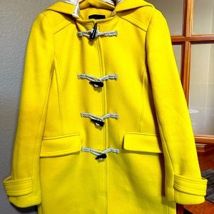 J.Crew Yellow Italian Stadium-Cloth Wool Toggle Coat